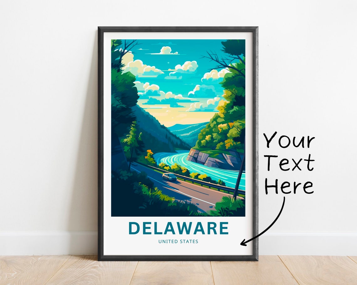 Delaware Scenic Highway River Drive Custom Text Travel Poster