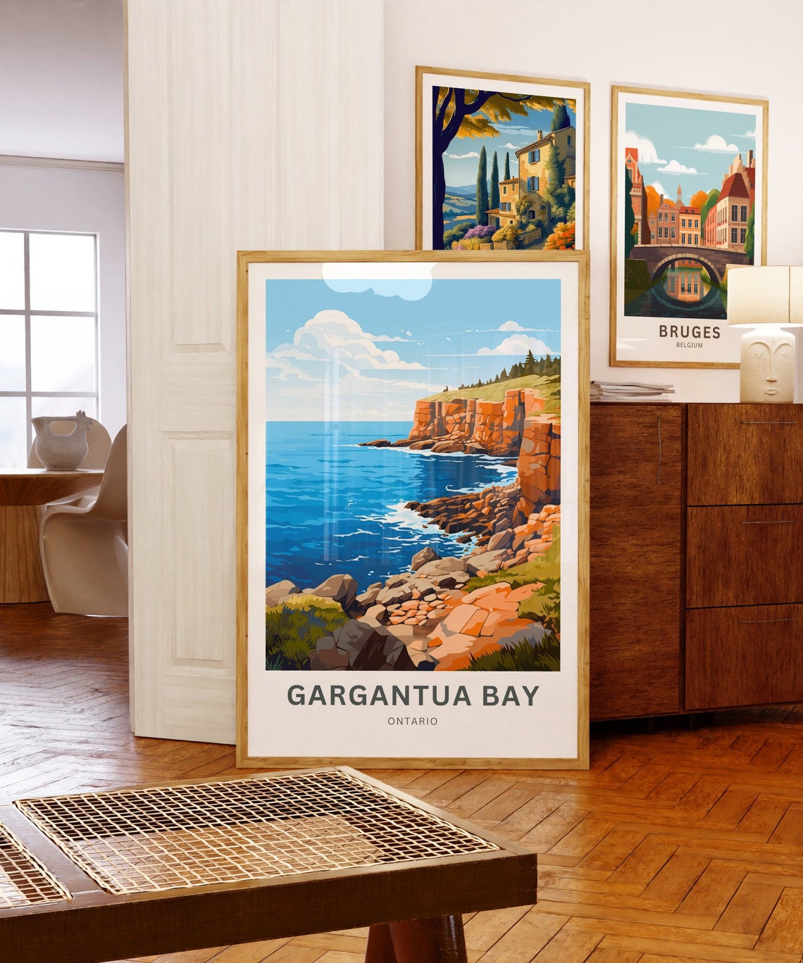 Personalized Gargantua Bay Ontario Cliffs Custom Text Travel Poster - Image 5
