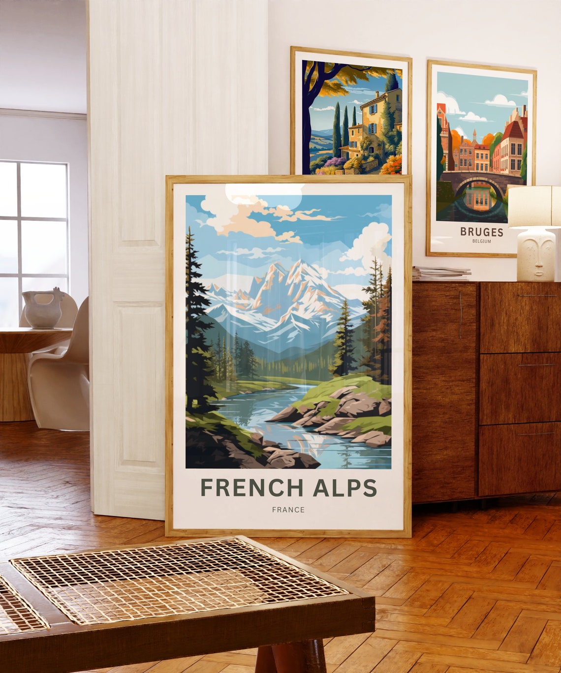 Personalized French Alps France Alpine River Custom Text Poster - Image 5