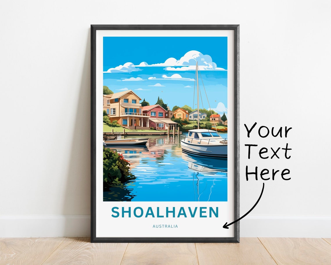 Personalized Shoalhaven Australia Coastal Town Boats Custom Poster