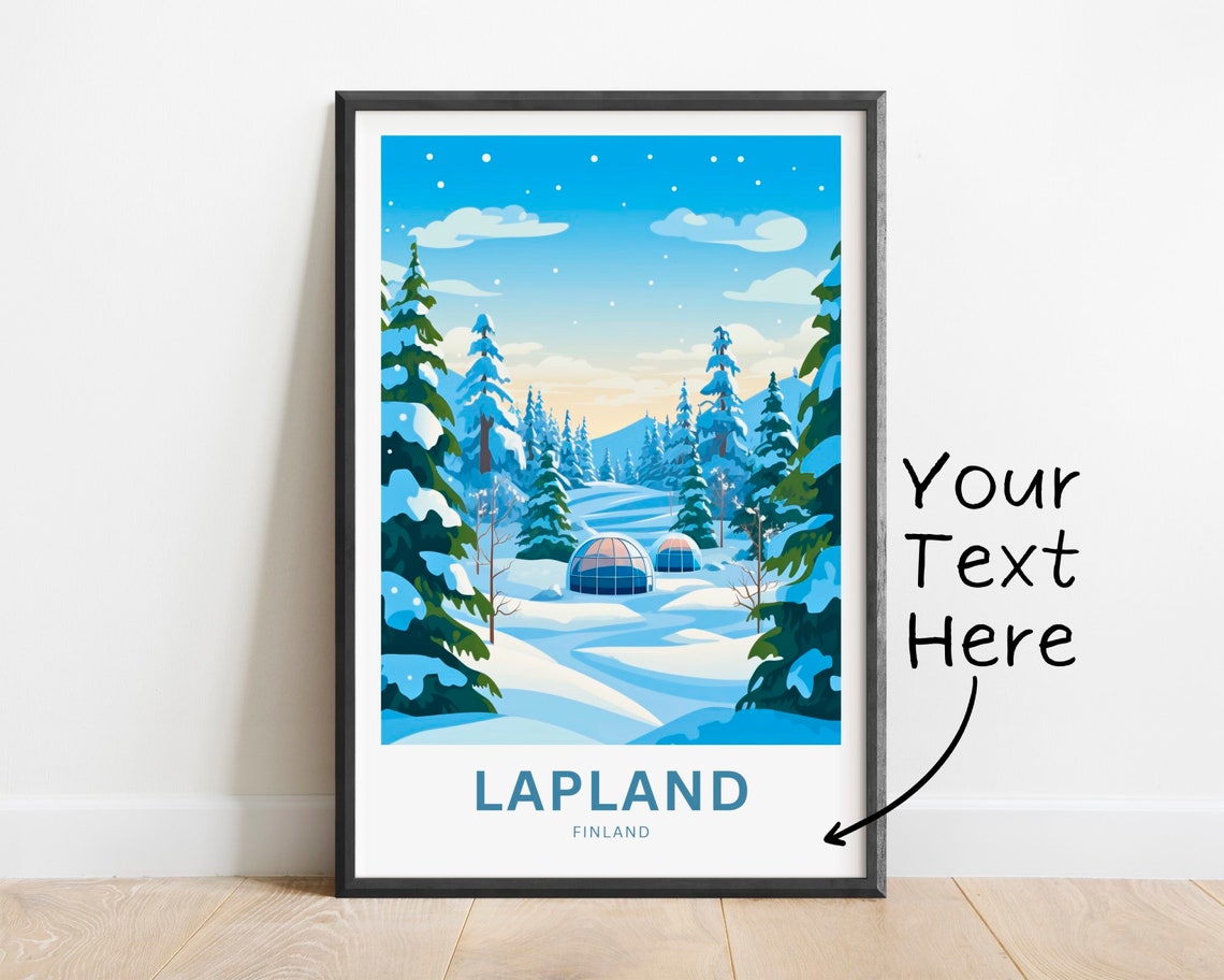 Lapland Finland Snowy Pines Glass Igloos Winter Personalized Poster