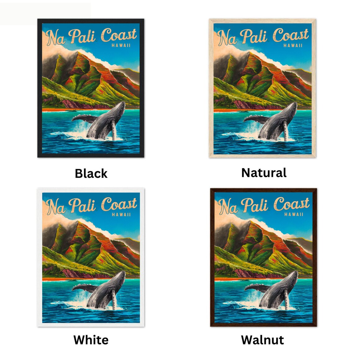 Na Pali Coast Vintage Travel Poster, Hawaii Travel Art - Image 4
