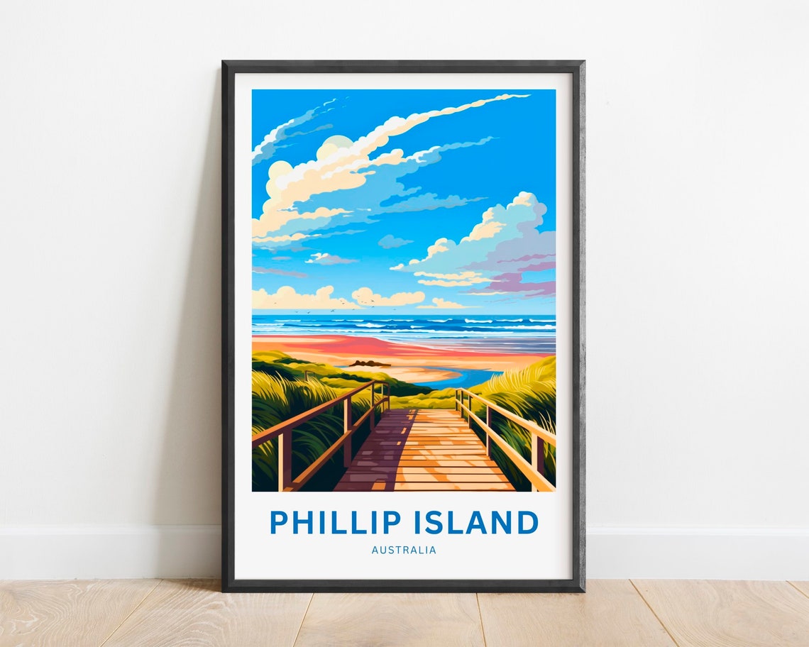 Phillip Island Australia Boardwalk Dunes Beach Path Travel Poster