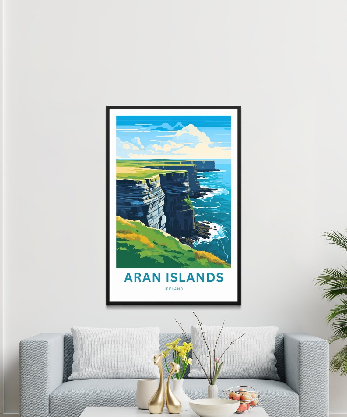 Aran Islands Personalized Ireland Limestone Cliffs Travel Poster - Image 3