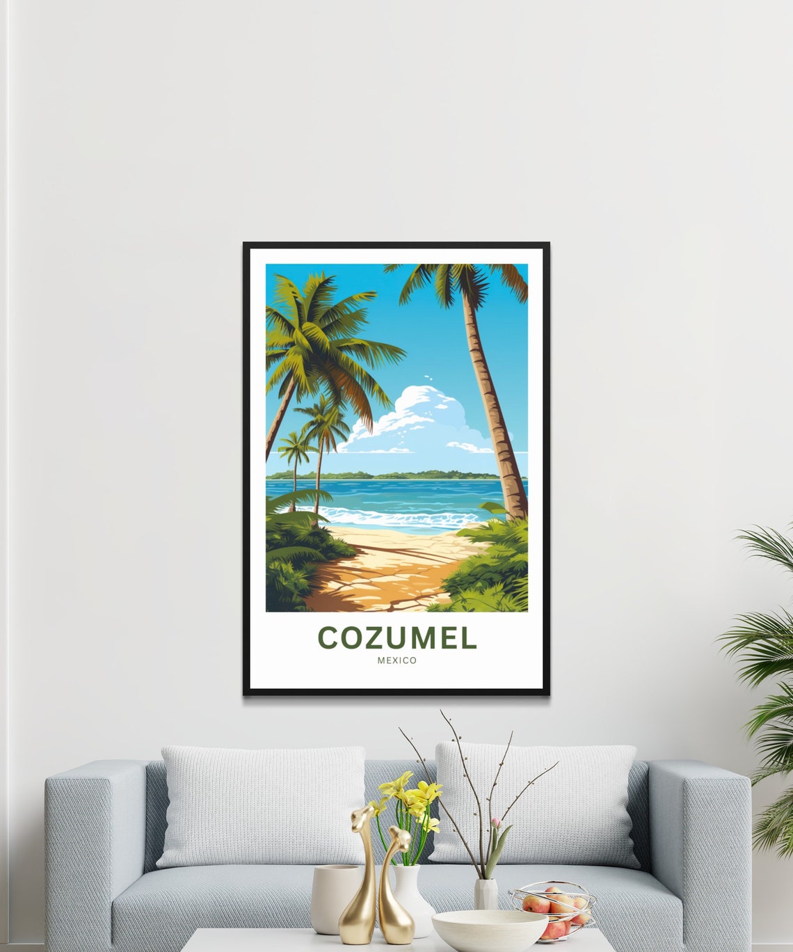 Personalized Cozumel Travel Print Cozumel Poster Mexico Wall Art Framed Present Gift Mexico Present - Image 3