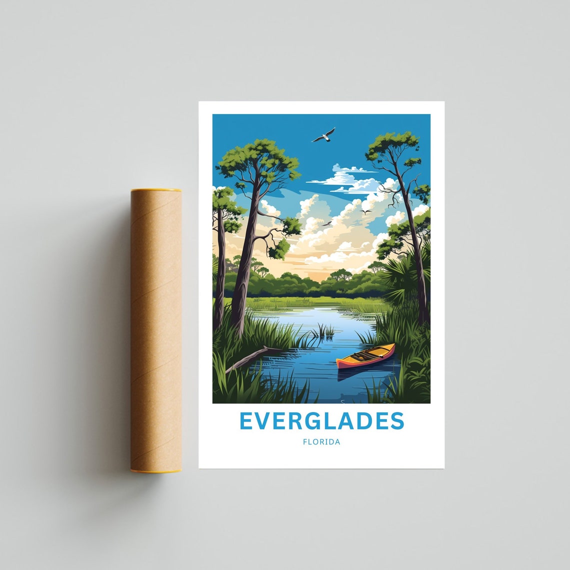 Everglades Florida Canoe Wetland Personalized Nature Travel Poster - Image 4