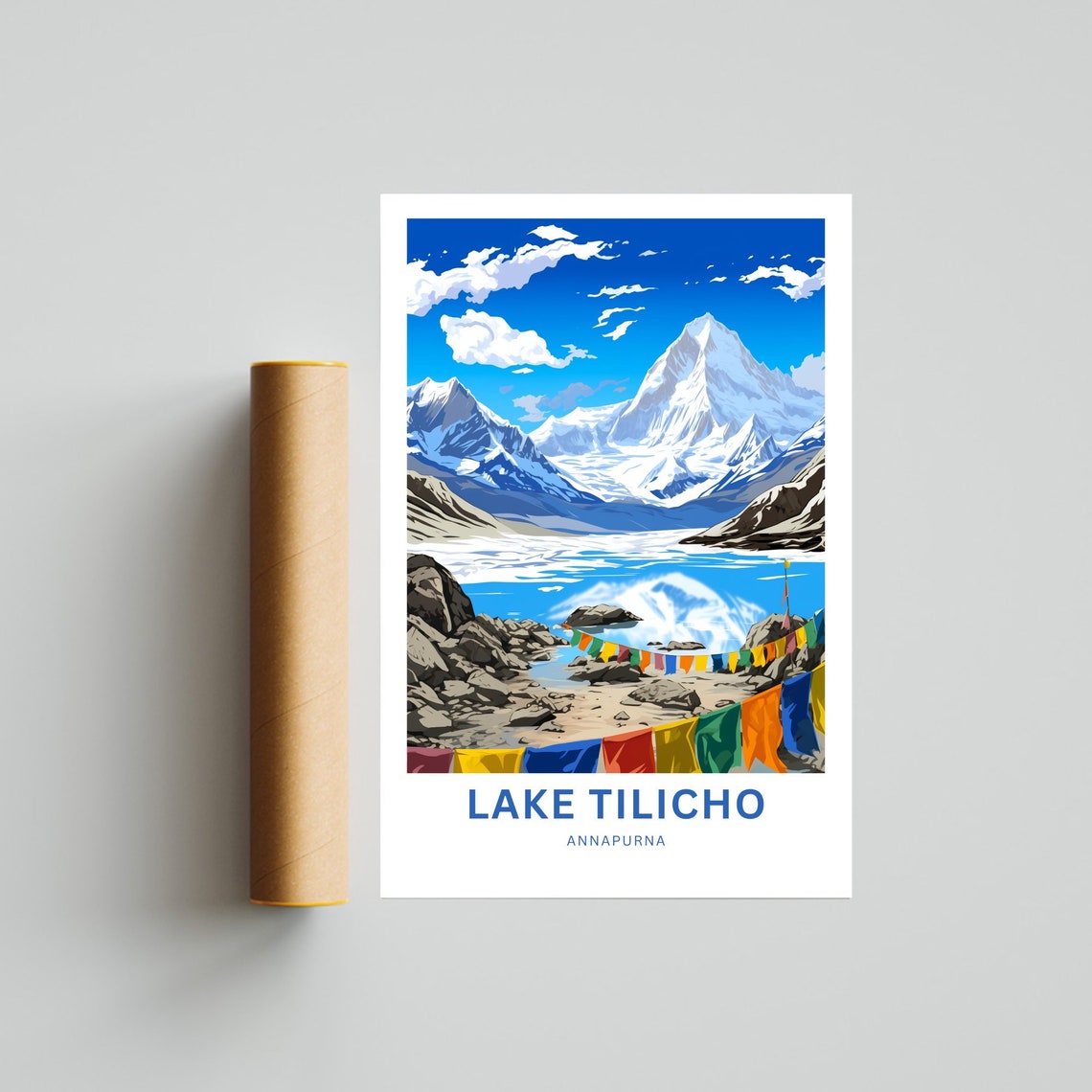 Personalized Lake Tilicho Annapurna Himalayan Mountain Travel Poster - Image 4