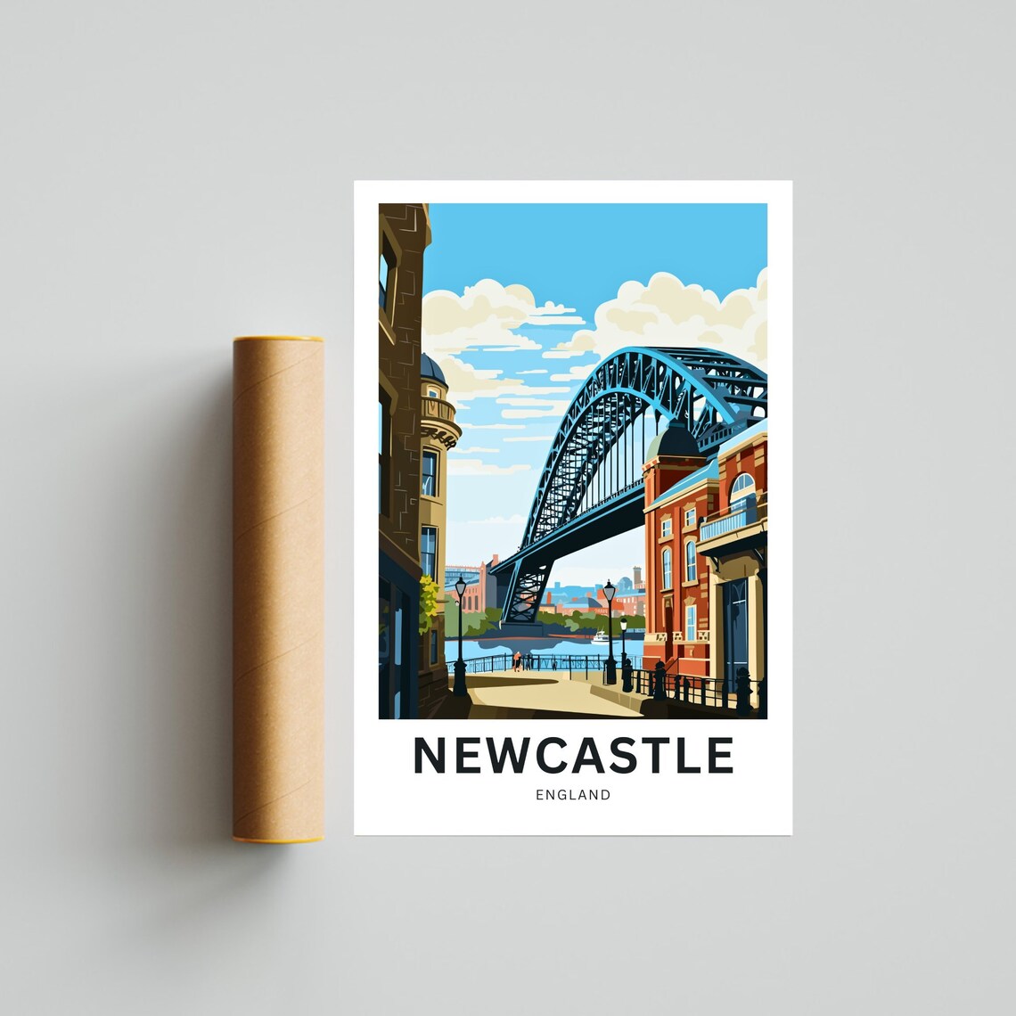 Newcastle Personalized England Iconic Tyne Bridge Quayside Poster - Image 4