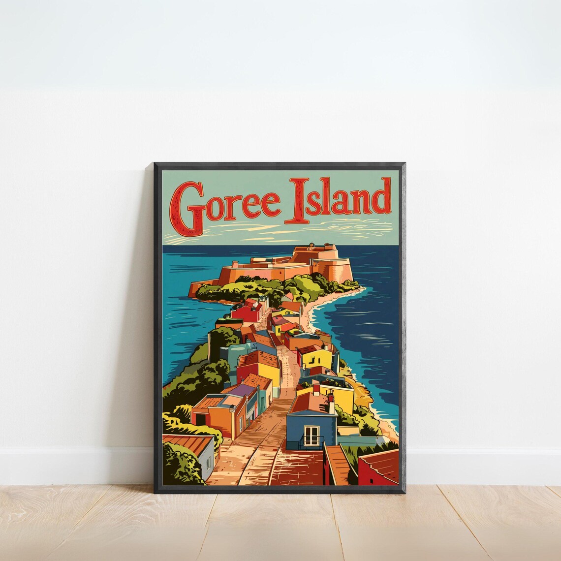 Goree Island Vintage Travel Poster, Senegal Travel Poster