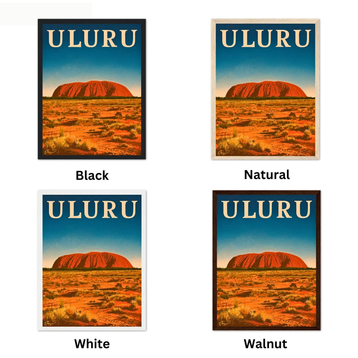 Uluru Australia Red Desert Rock Sunset Orange Outback Travel Poster - Image 2