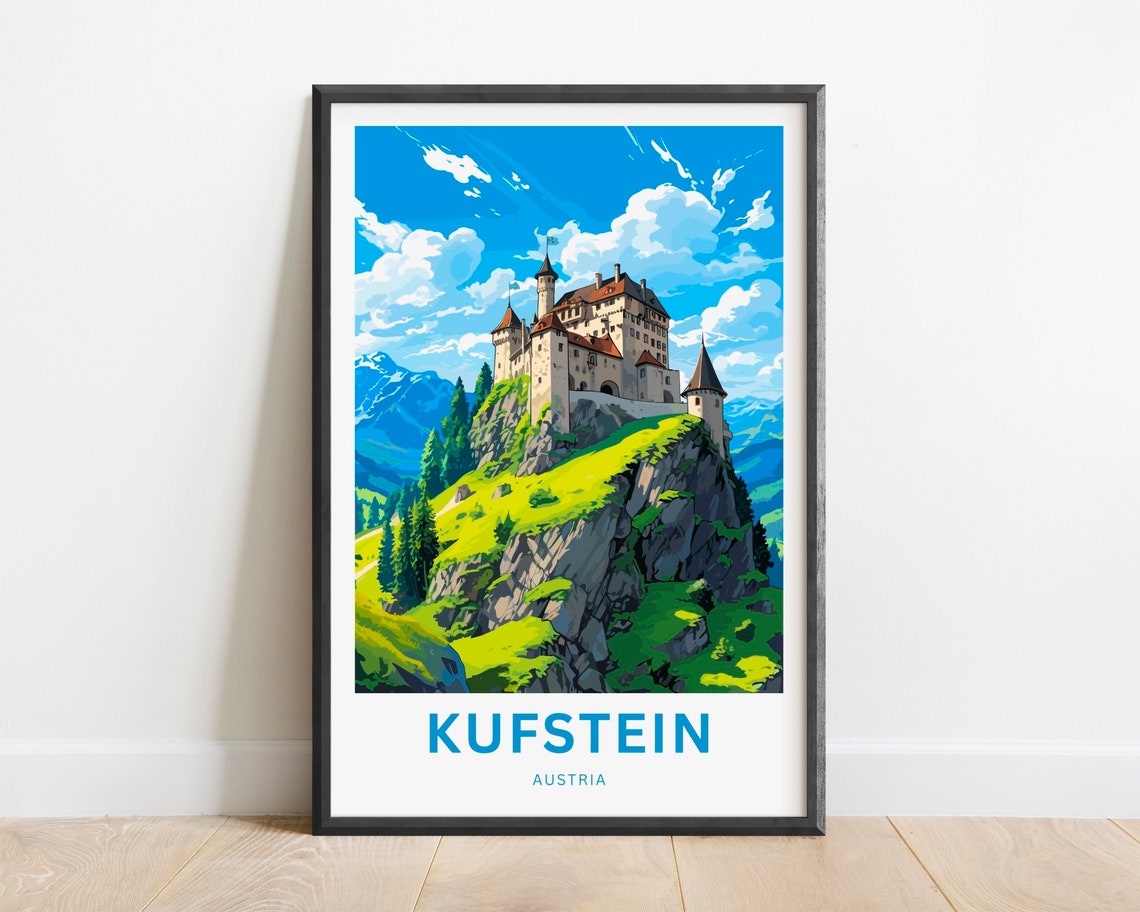 Kufstein Austria Cliff Fortress Alpine Mountain Valley Poster