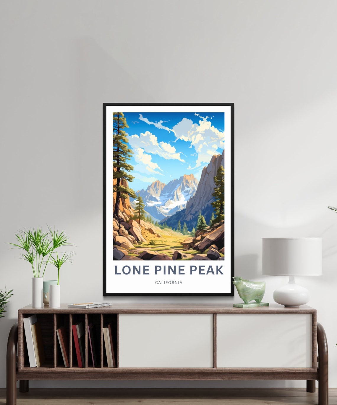 Lone Pine Peak California Alpine Pines Retro Style Travel Poster - Image 2