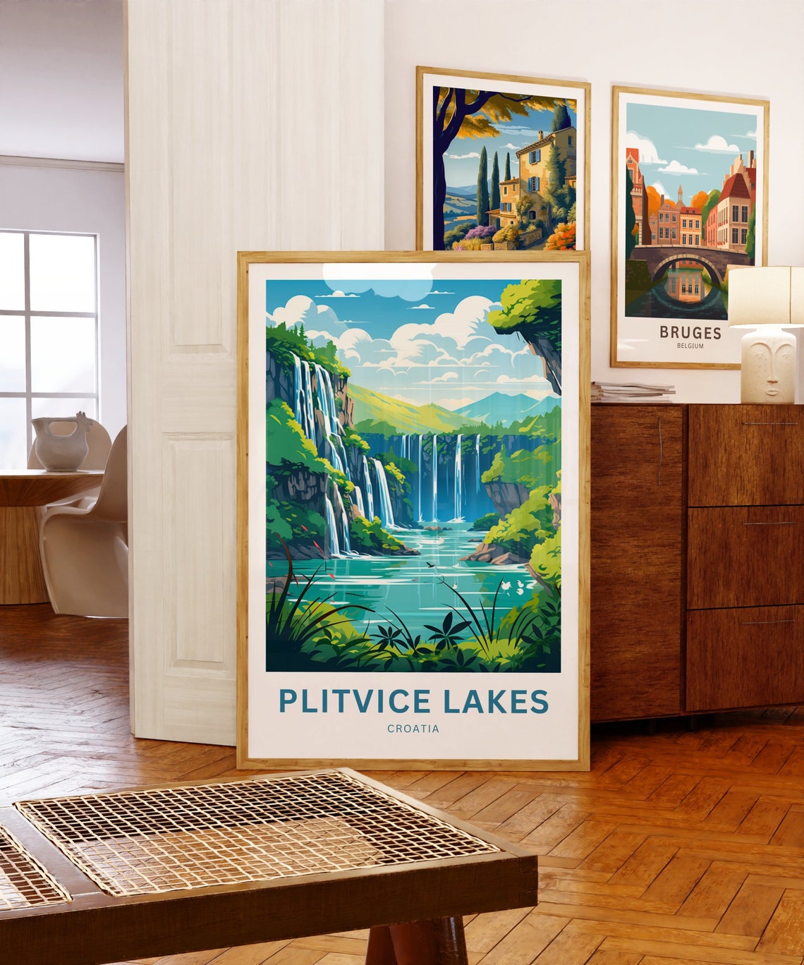 Plitvice Lakes Croatia Turquoise Falls Lush Canyon Travel Poster - Image 5