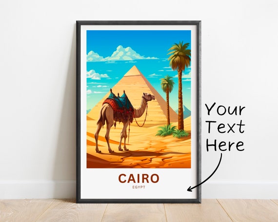 Personalized Cairo Travel Print Cairo Poster Egypt Wall Art Framed Present Gift Egypt Present