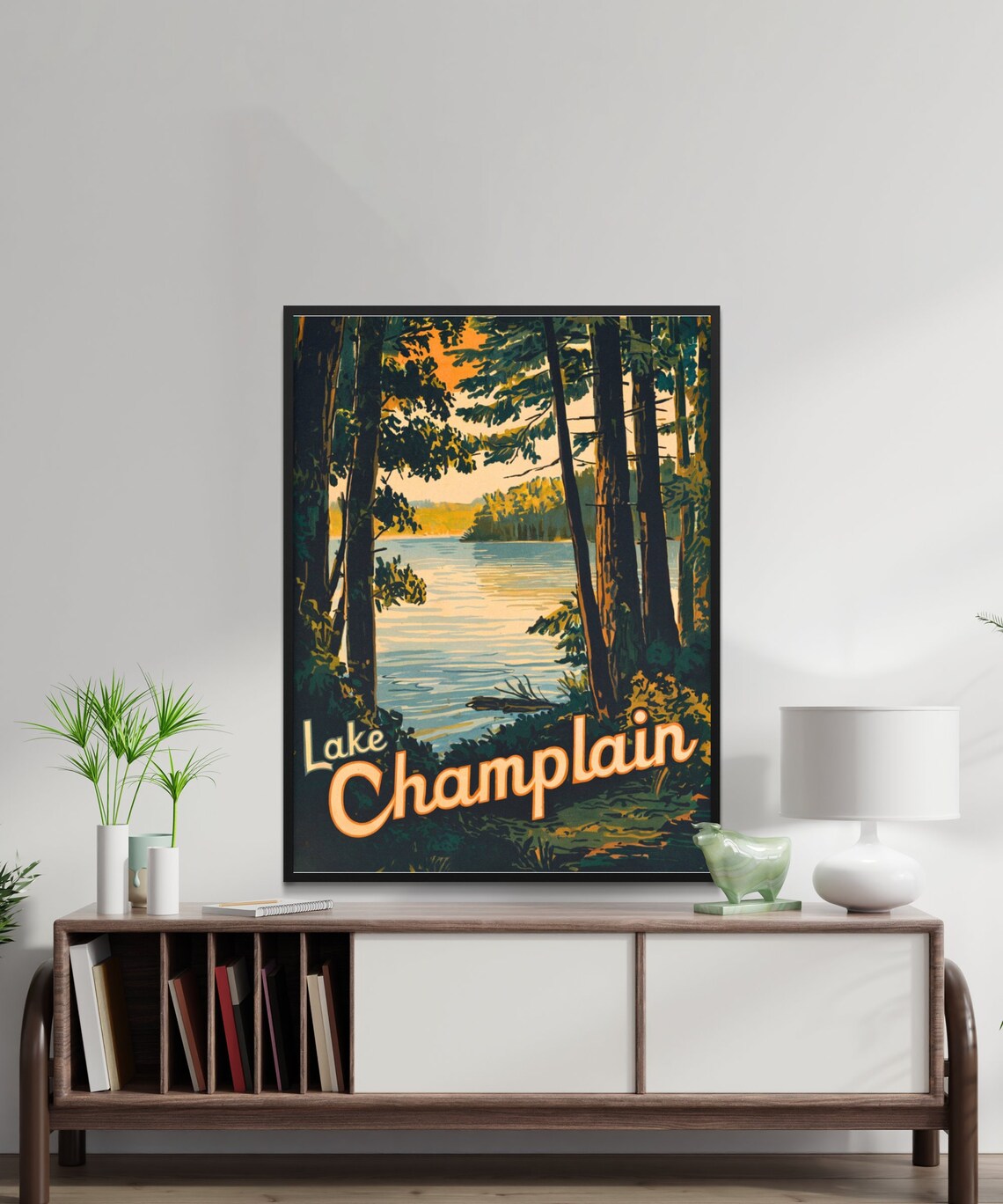 Lake Champlain Vintage Travel Poster, New York Print - Image 2