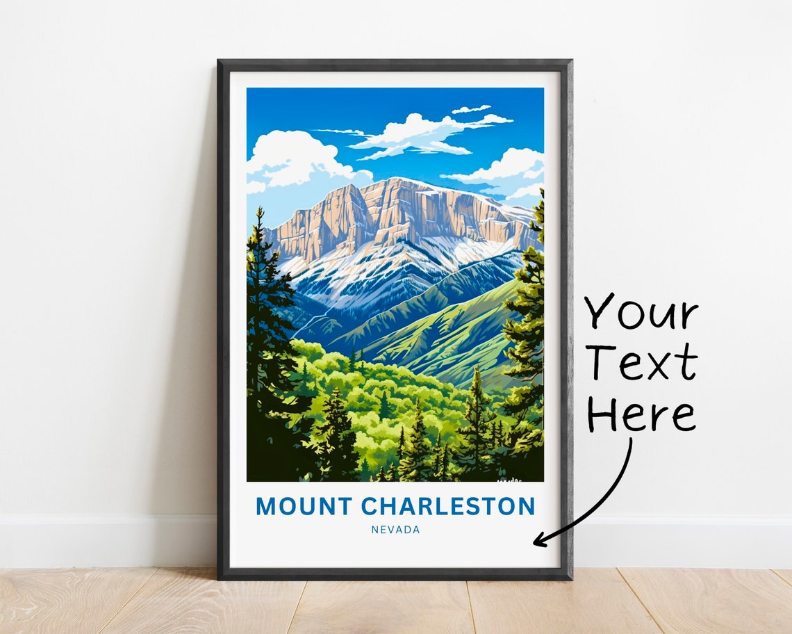 Personalized Mount Charleston Nevada Snow Peak Forest View Poster