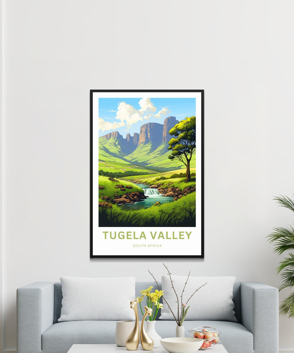 Tugela Valley South Africa Waterfall Stream River Gorge Travel Poster - Image 3