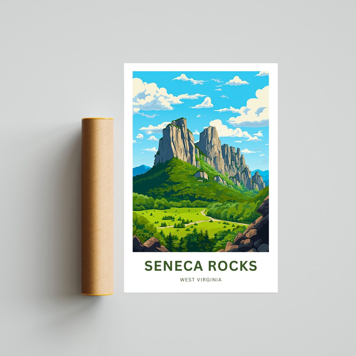 Seneca Rocks Travel Poster, Virginia Wall Art - Image 4