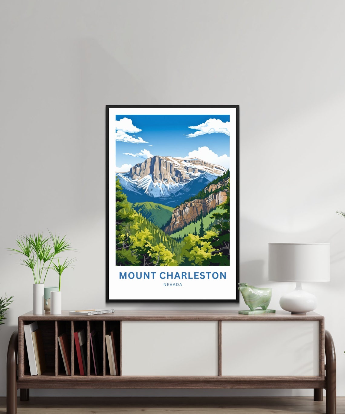 Personalized Mount Charleston Nevada Rocky Summit Cliff Scene Poster - Image 2