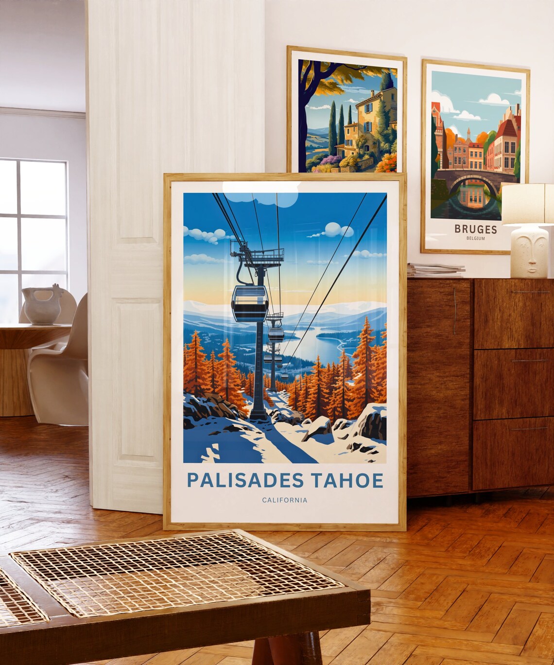 Palisades Tahoe California Gondola Ride Personalized Ski Poster - Image 5