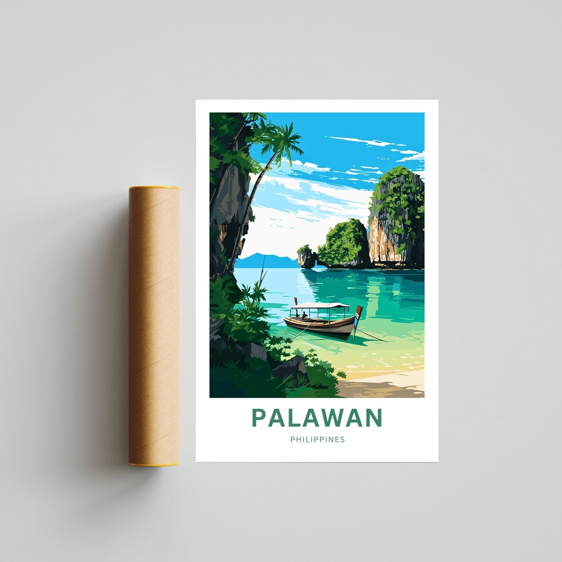 Palawan Travel Poster, Philippines Place Print - Image 4