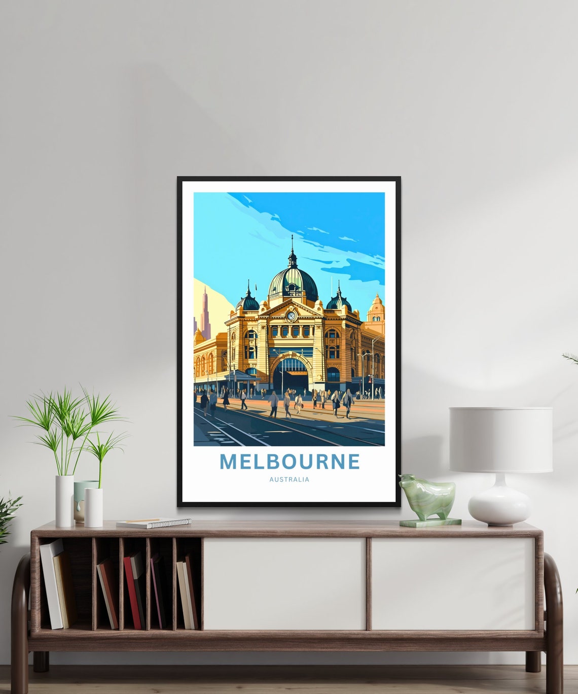 Melbourne Australia Flinders Street Station Corner Trams Travel Poster - Image 2