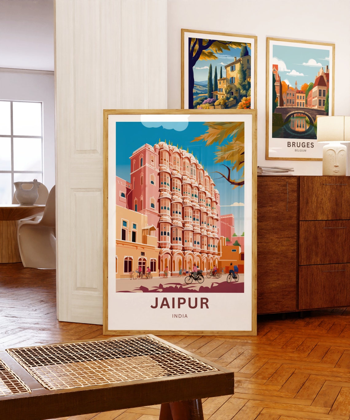 Personalized Jaipur India Custom Text Hawa Mahal Pink Palace Poster - Image 5