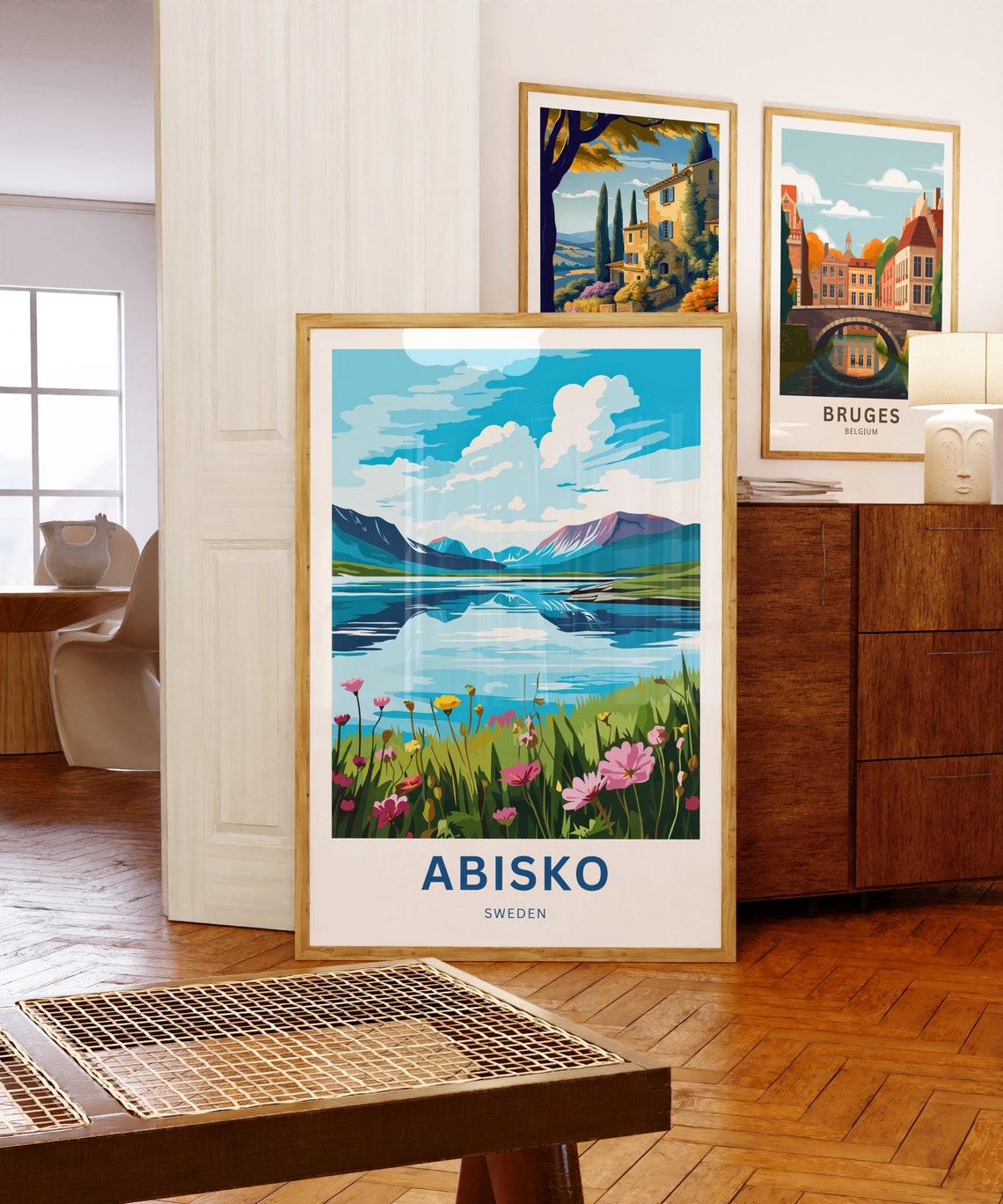 Abisko Sweden Mirror Lake Mountain Reflection Wildflower Poster - Image 5