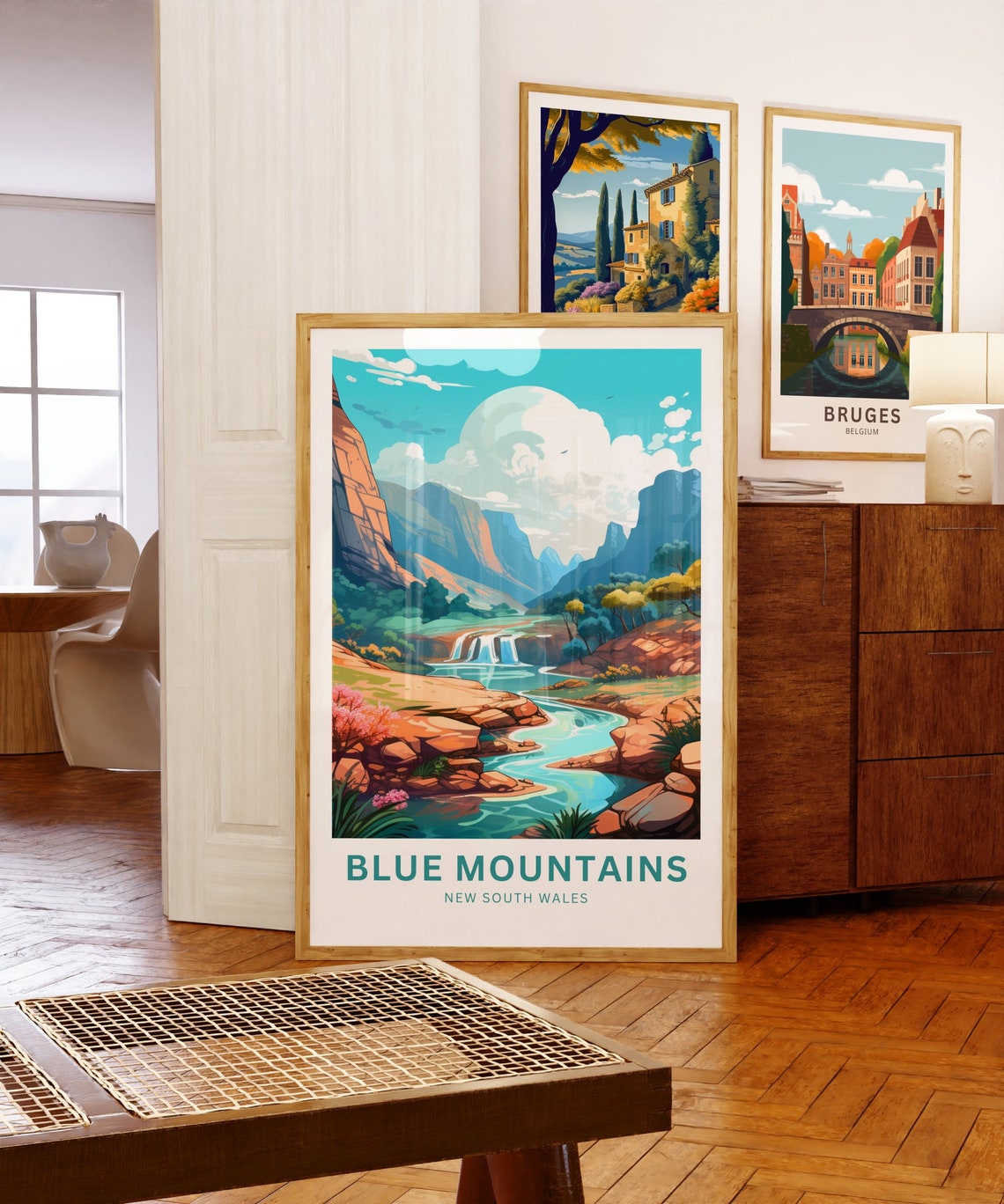 Blue Mountains New South Wales Waterfall Canyon Travel Poster - Image 5