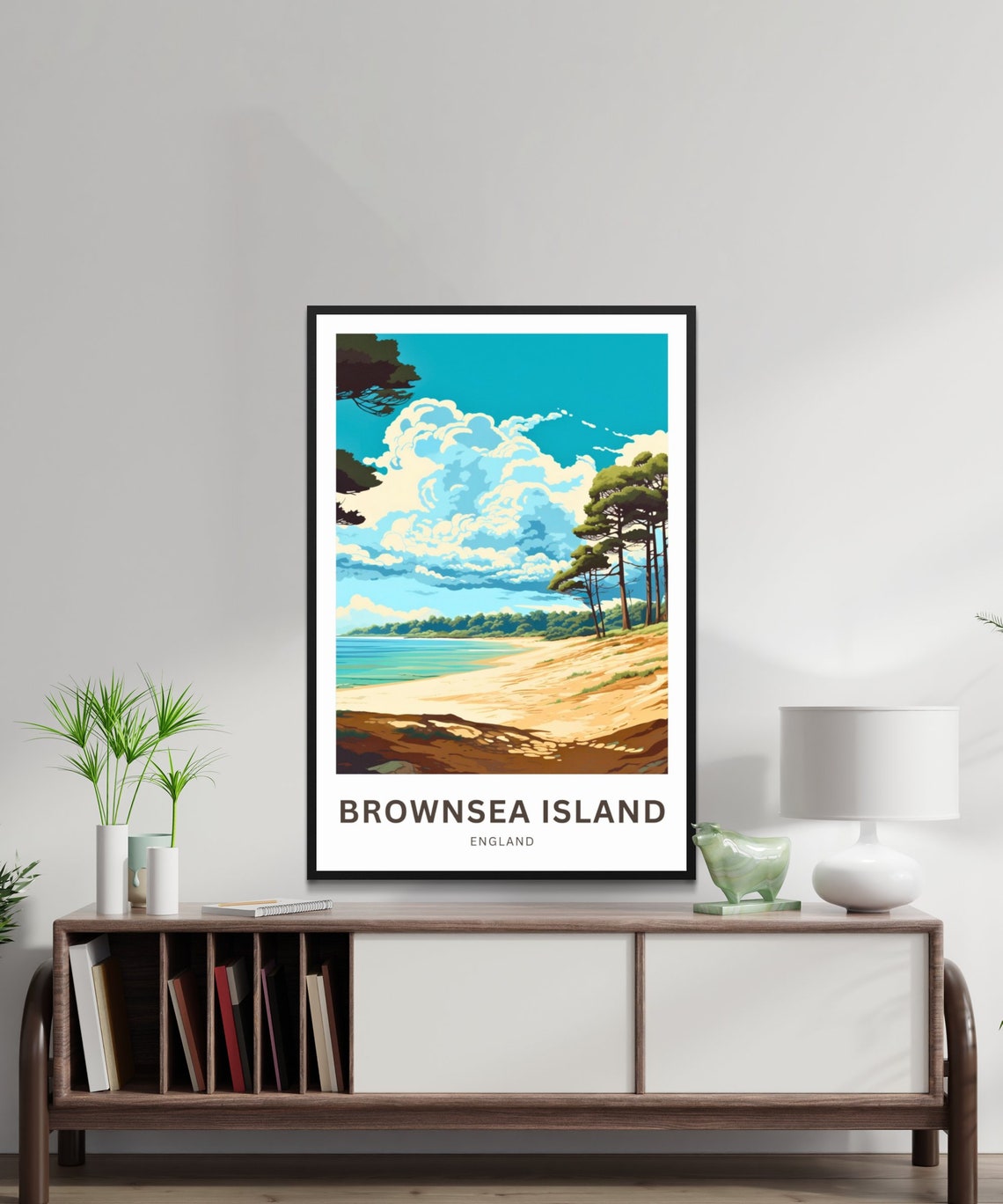 Brownsea Island England Scenic Sandy Beach Pine Trees Travel Poster - Image 2