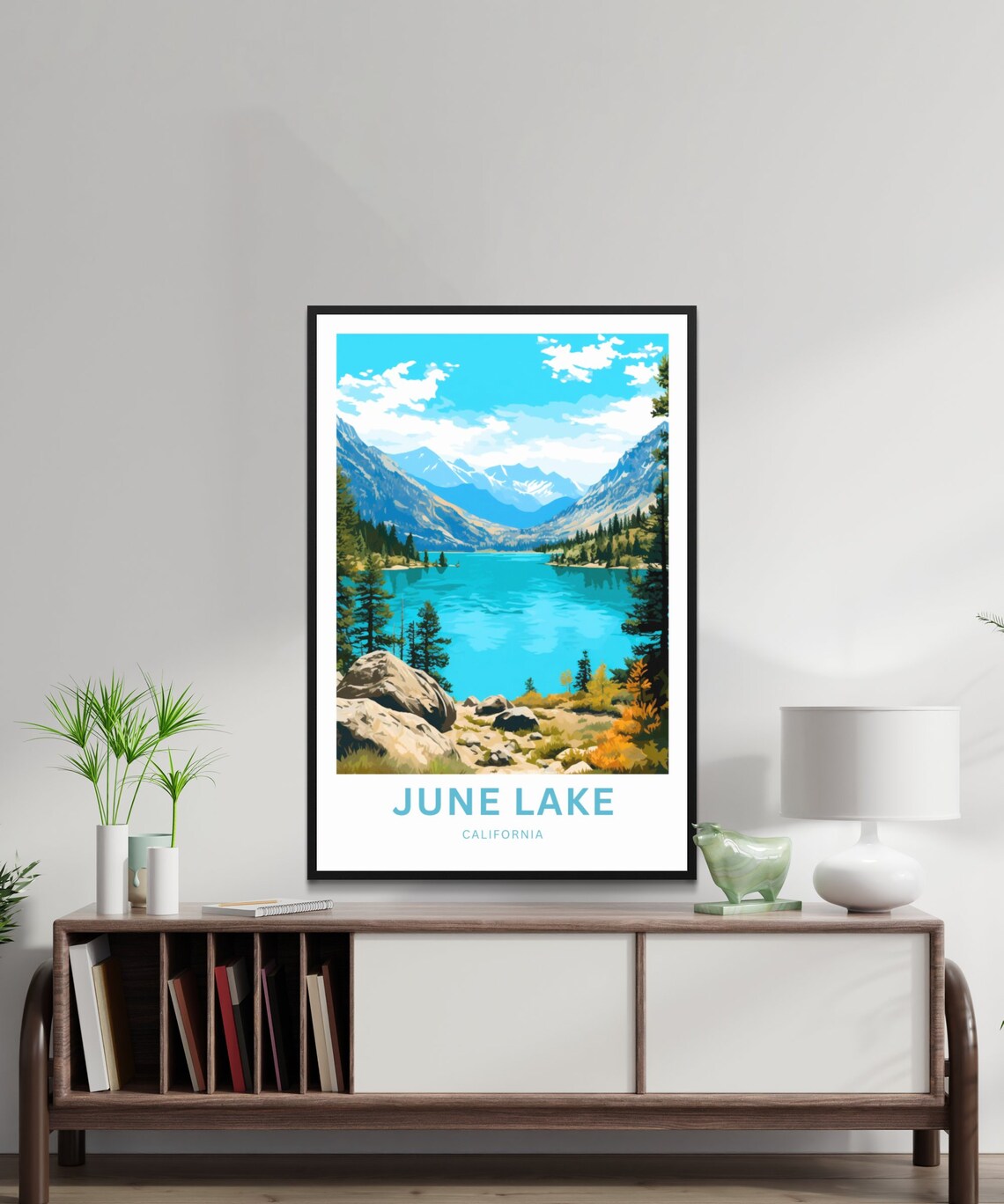 June Lake California Turquoise Lake Peak Vista Travel Poster - Image 2
