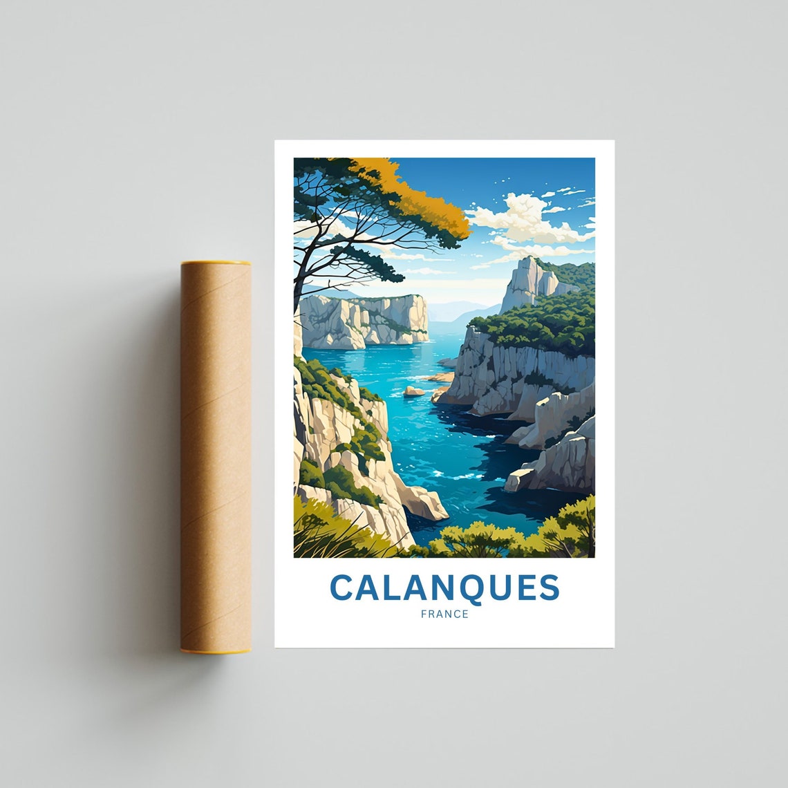 Calanques France Pine Tree Coastal Cliffs Ocean View Travel Poster - Image 4