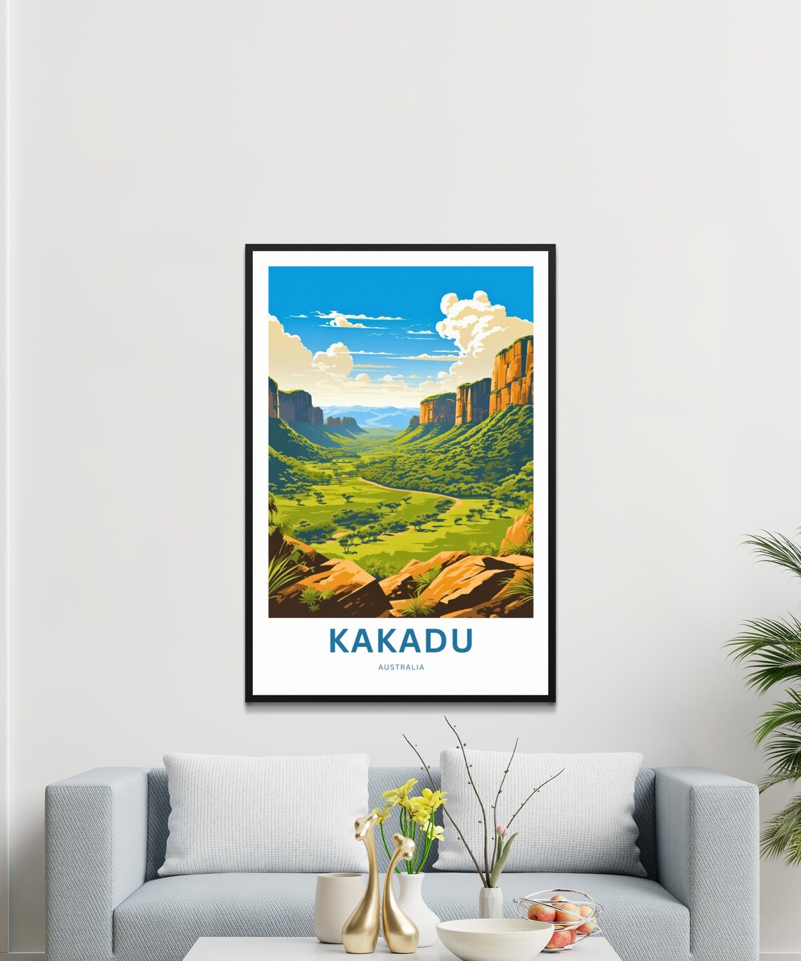 Kakadu Australia Red Rock Escarpment Green Valley View Poster - Image 3