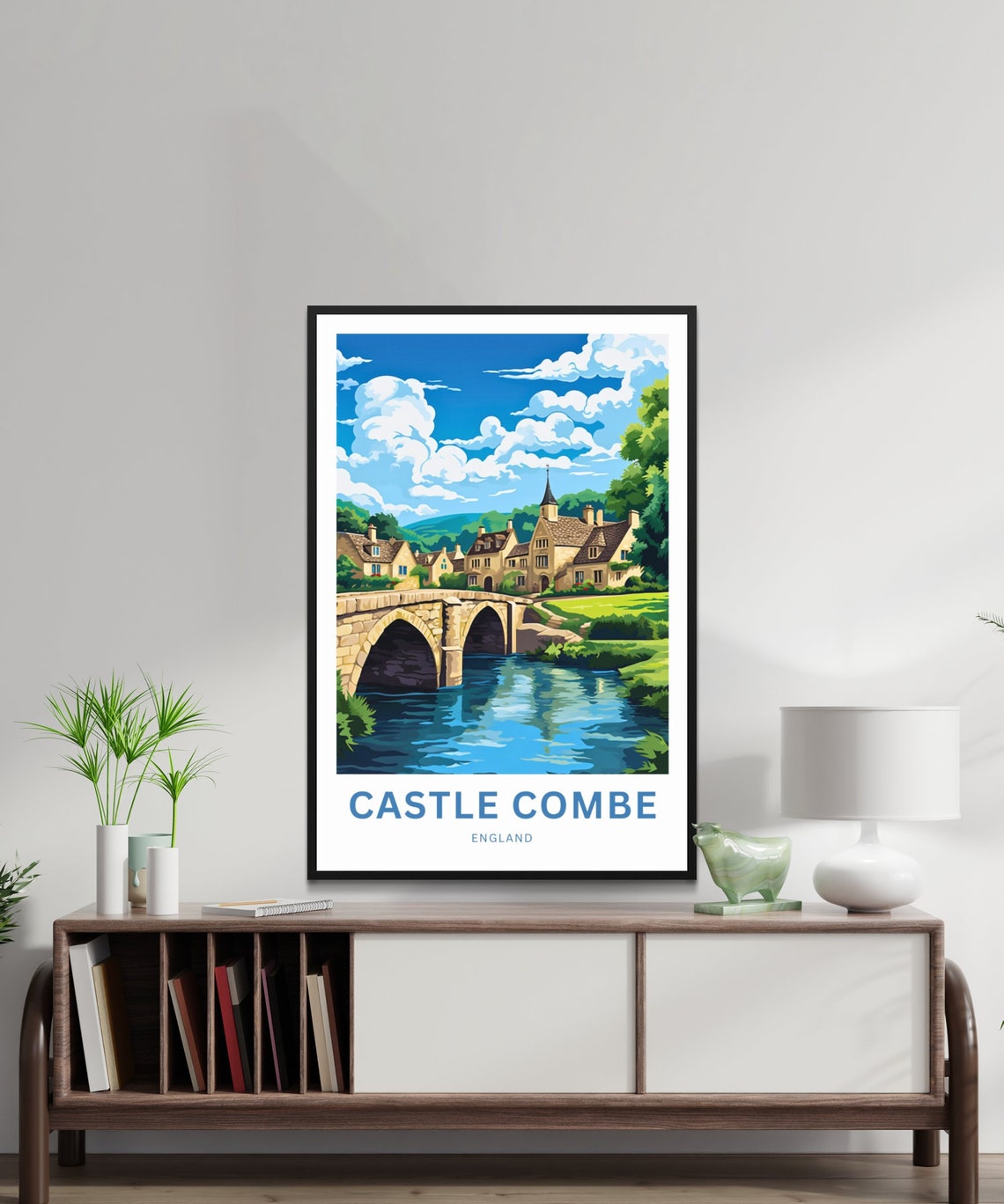 Castle Combe England Stone Bridge River Village Travel Poster - Image 2