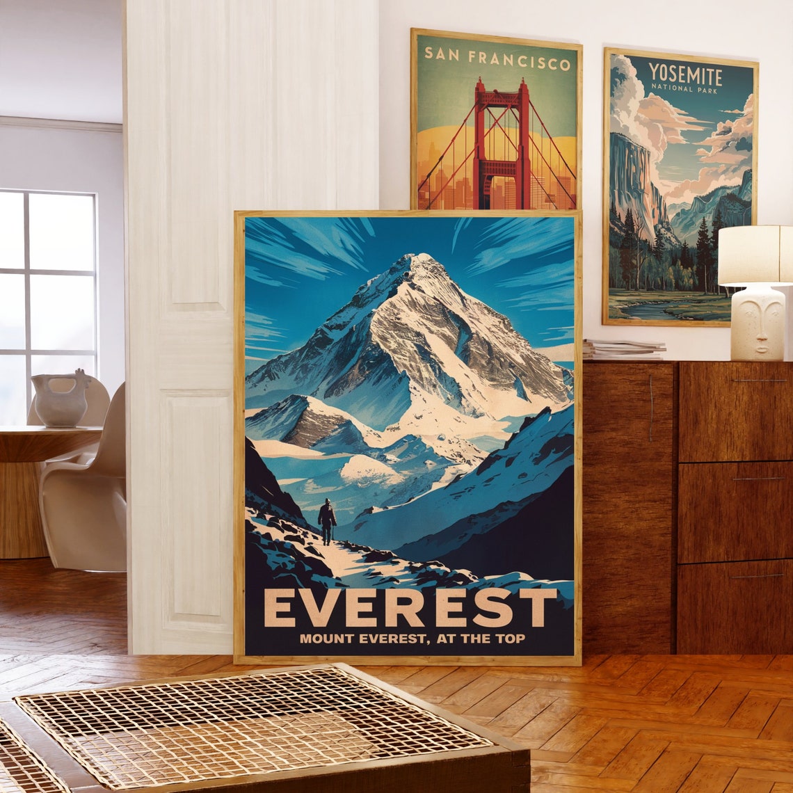 Everest Climber Blue Ridge Summit Ascent View At The Top Poster - Image 5