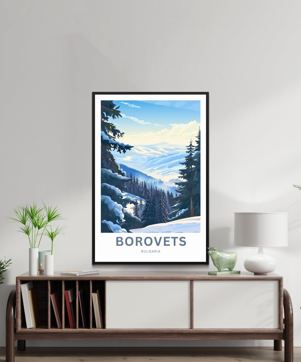 Borovets Bulgaria Winter Mountain Panorama Wide Travel Poster - Image 2