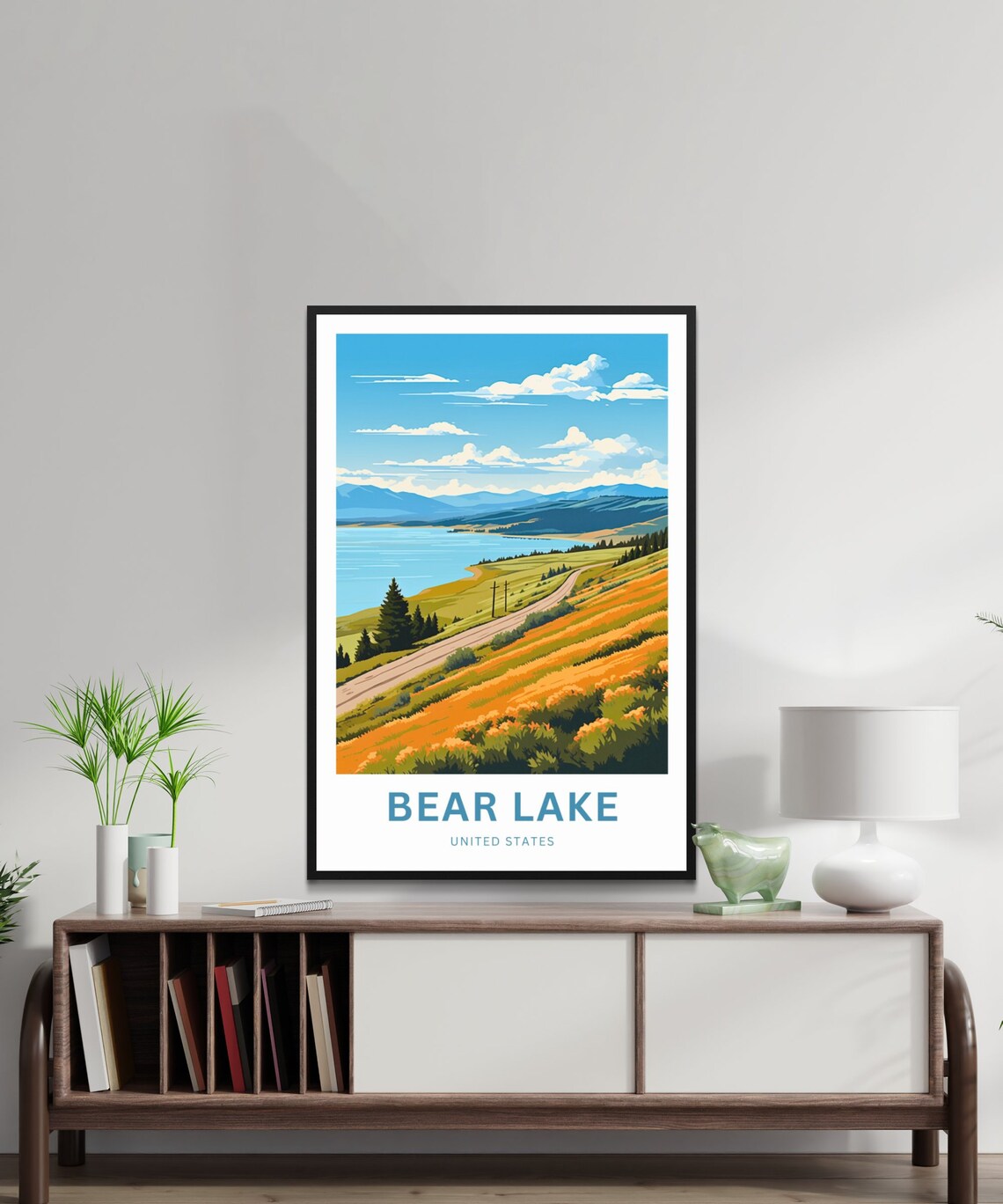 Personalized Bear Lake United States Hillside Wildflower Travel Poster - Image 2