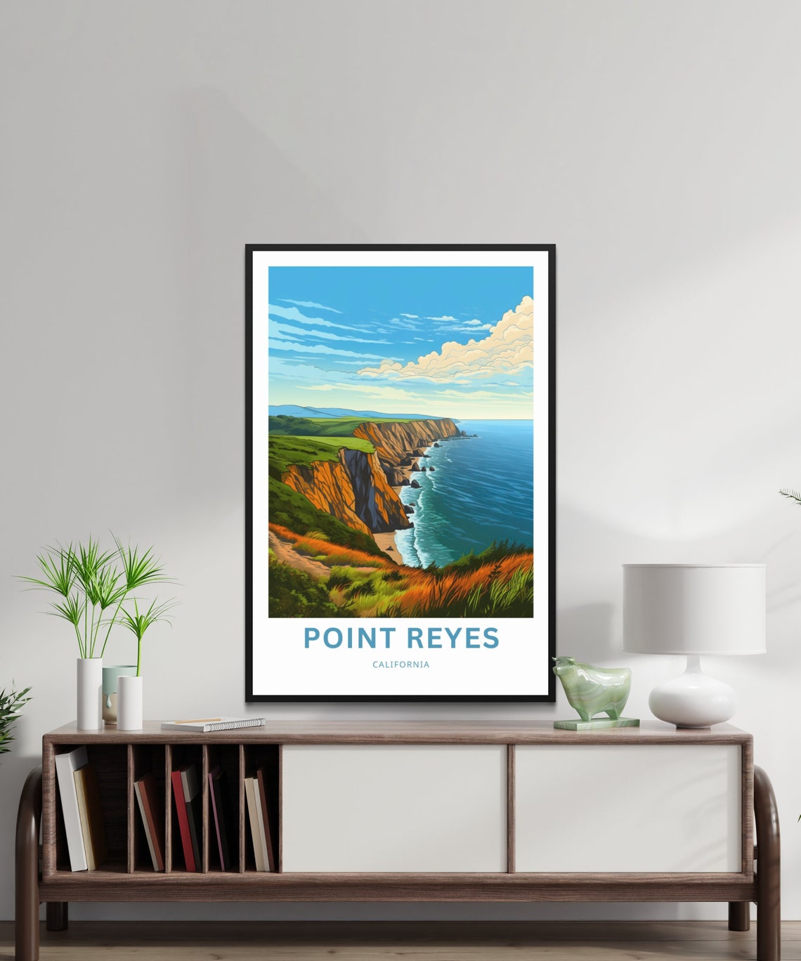 Personalized Point Reyes California Coastal Cliffs Travel Poster - Image 2