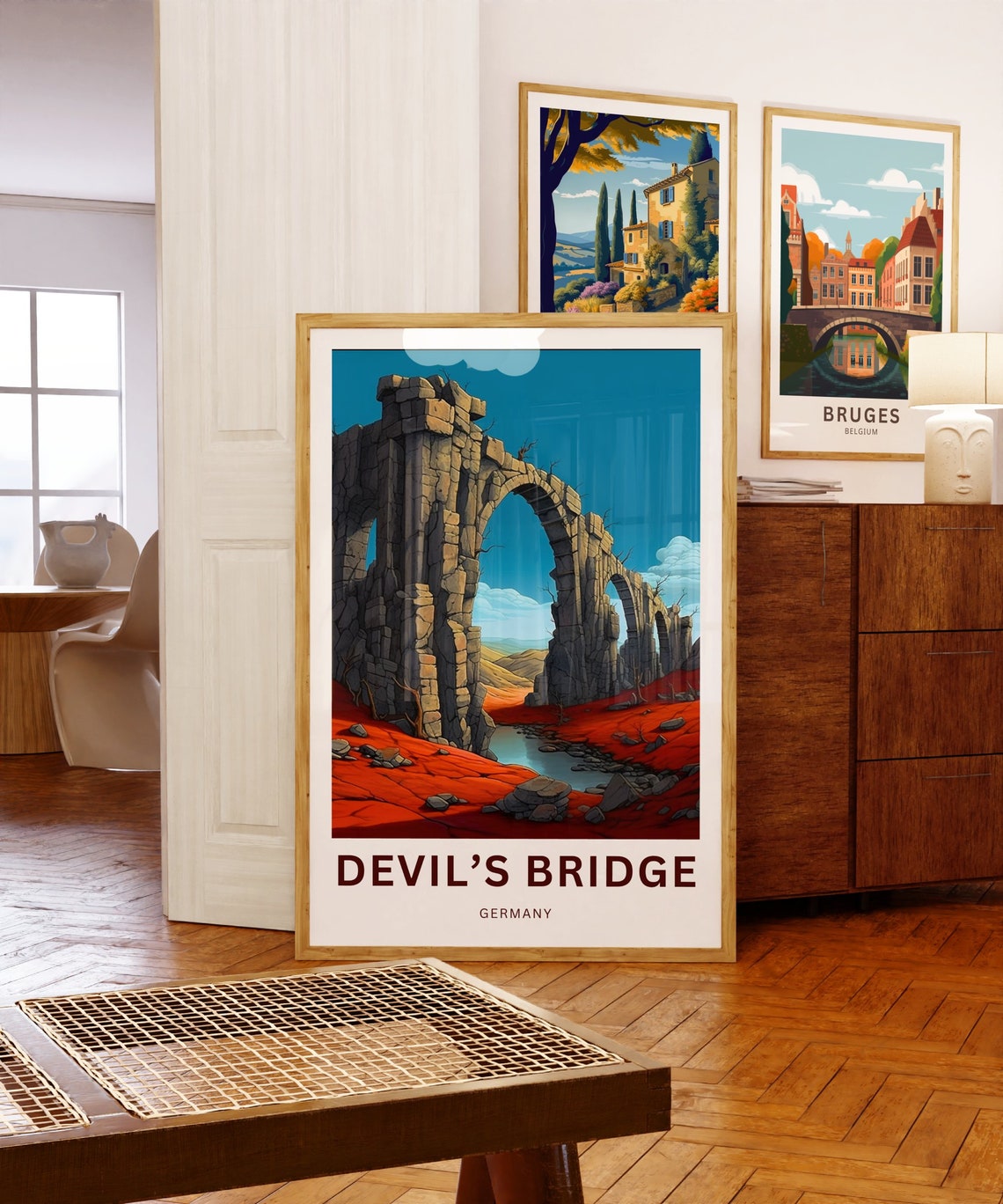 Devil's Bridge Germany Ancient Stone Arches Red Earth Travel Poster - Image 5