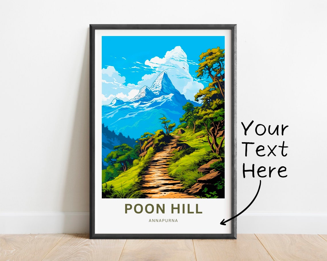 Poon Hill Annapurna Himalayan Trail Personalized Travel Poster