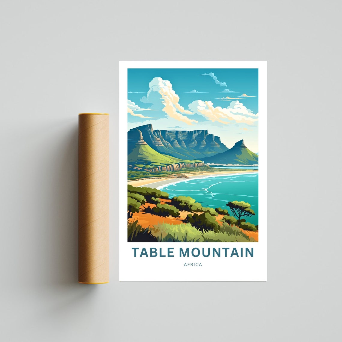 Table Mountain Travel Print Table Mountain Poster Africa Wall Art Framed Present Gift Africa Present - Image 4
