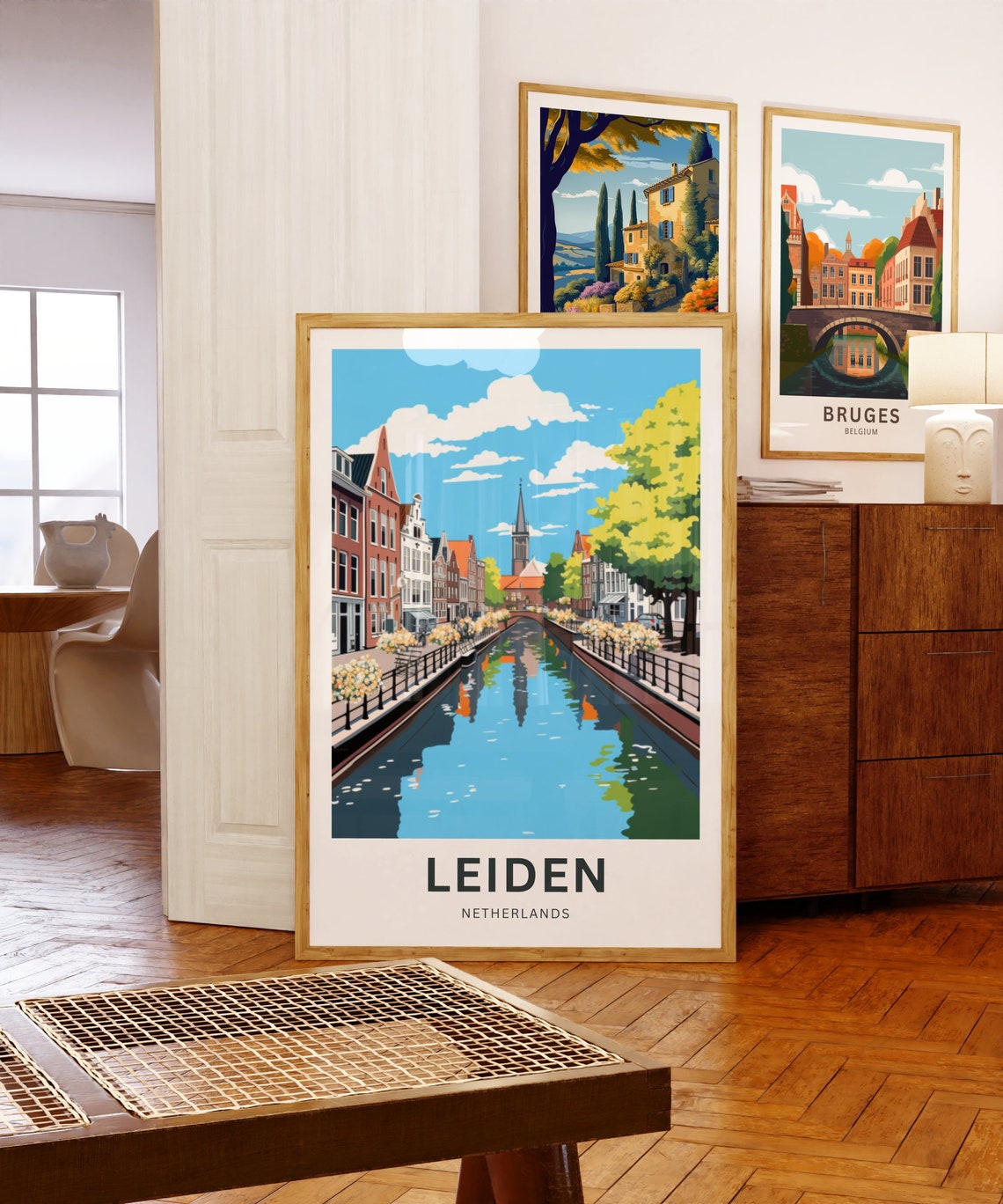 Leiden Netherlands Personalized Dutch Canal Scene Custom Poster - Image 5