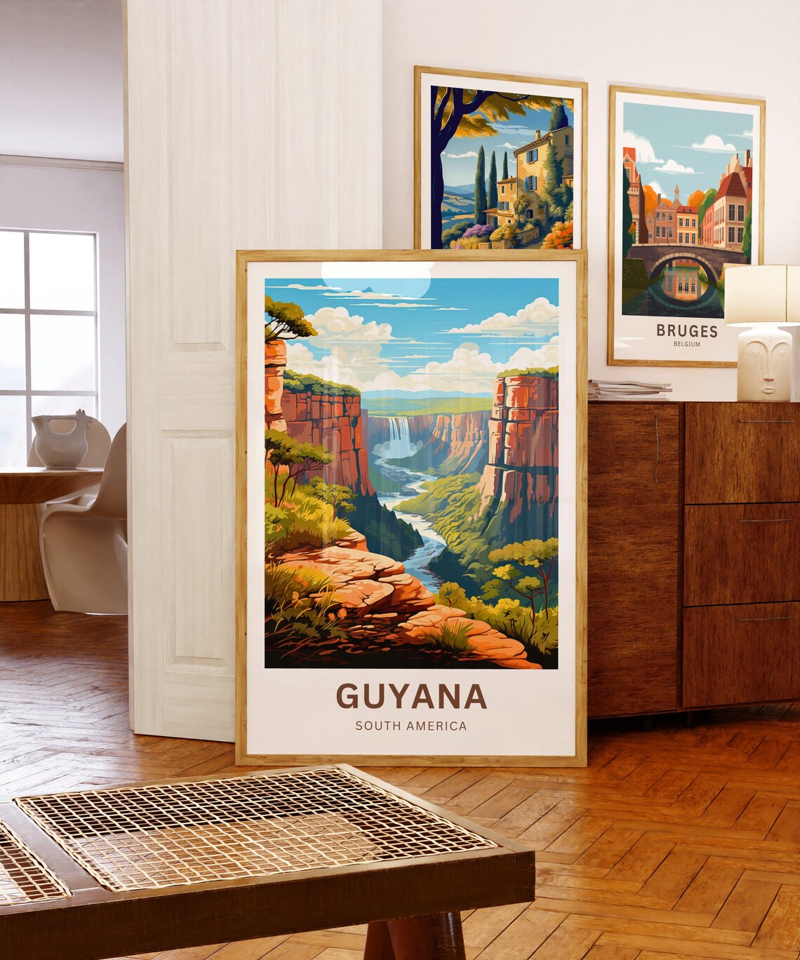 Guyana South America Waterfall Canyon Jungle Rapids Travel Poster - Image 5