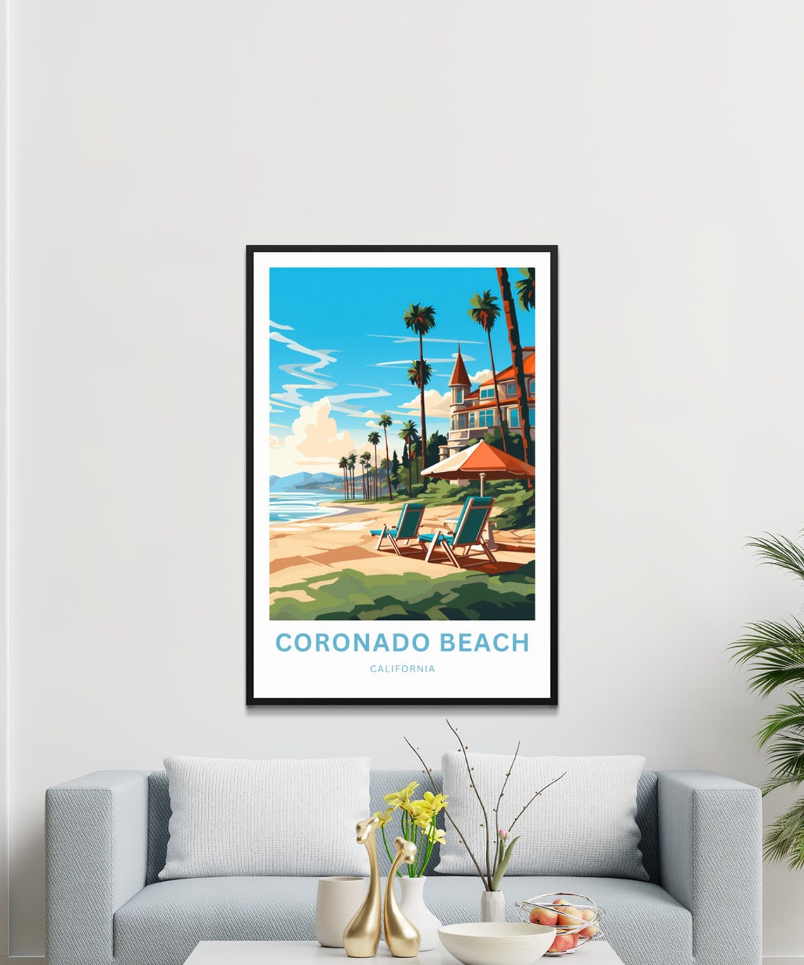 Personalized Coronado Beach California Custom Name Travel Poster - Image 3