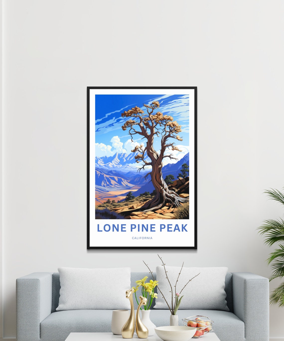 Personalized Lone Pine Peak Trail Travel Print Lone Pine Peak Trail Poster California Wall Art Framed Present Gift California Present - Image 3