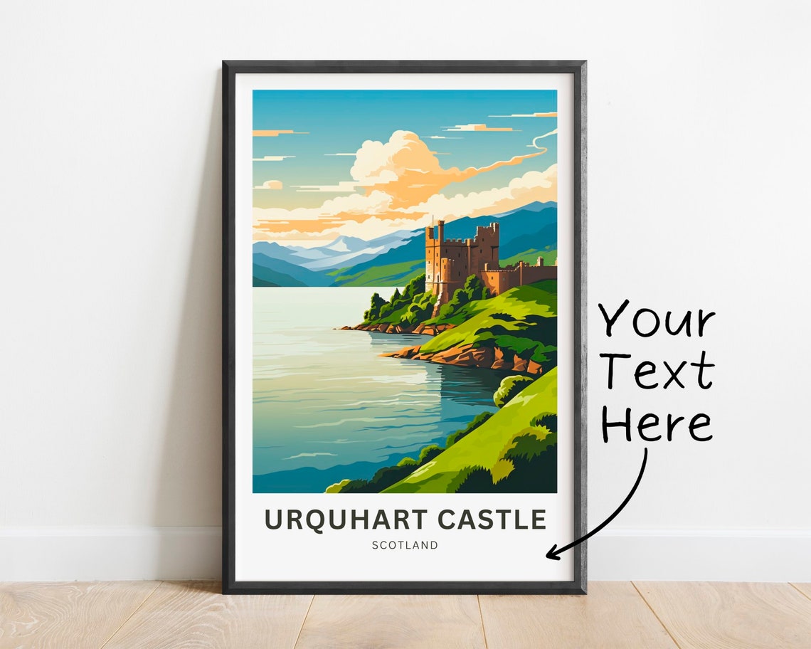 Urquhart Castle Scotland Personalized Loch Castle Ruins Travel Poster