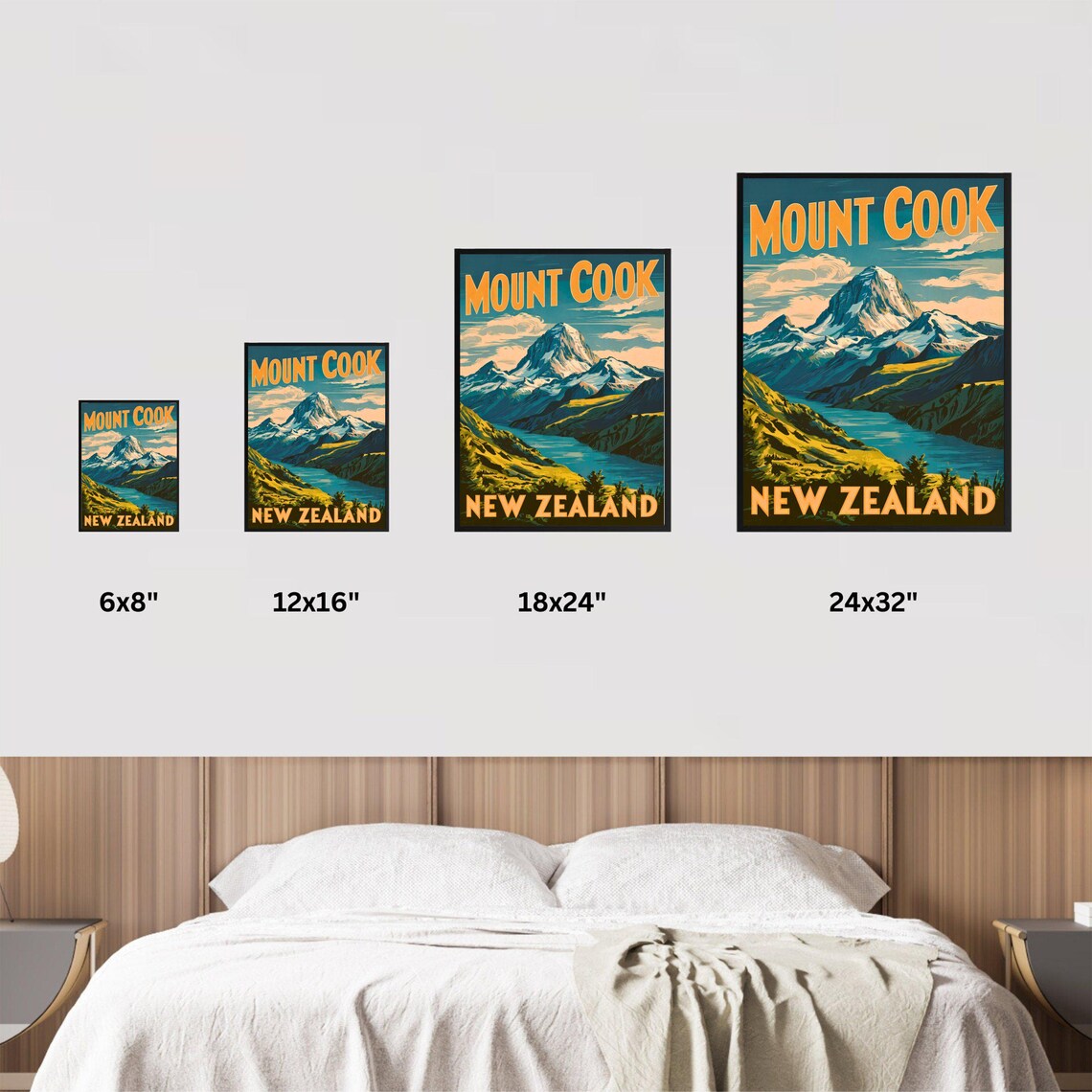 Mount Cook New Zealand Vintage Alpine Peak Retro Travel Poster - Image 3