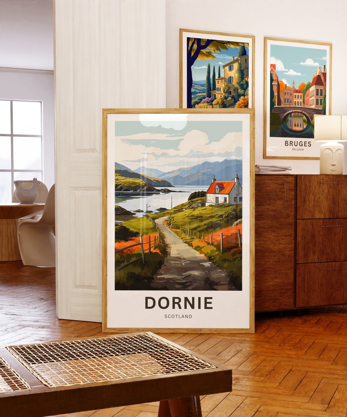 Personalized Dornie Scotland Country Lane Cottage Hills Poster - Image 5