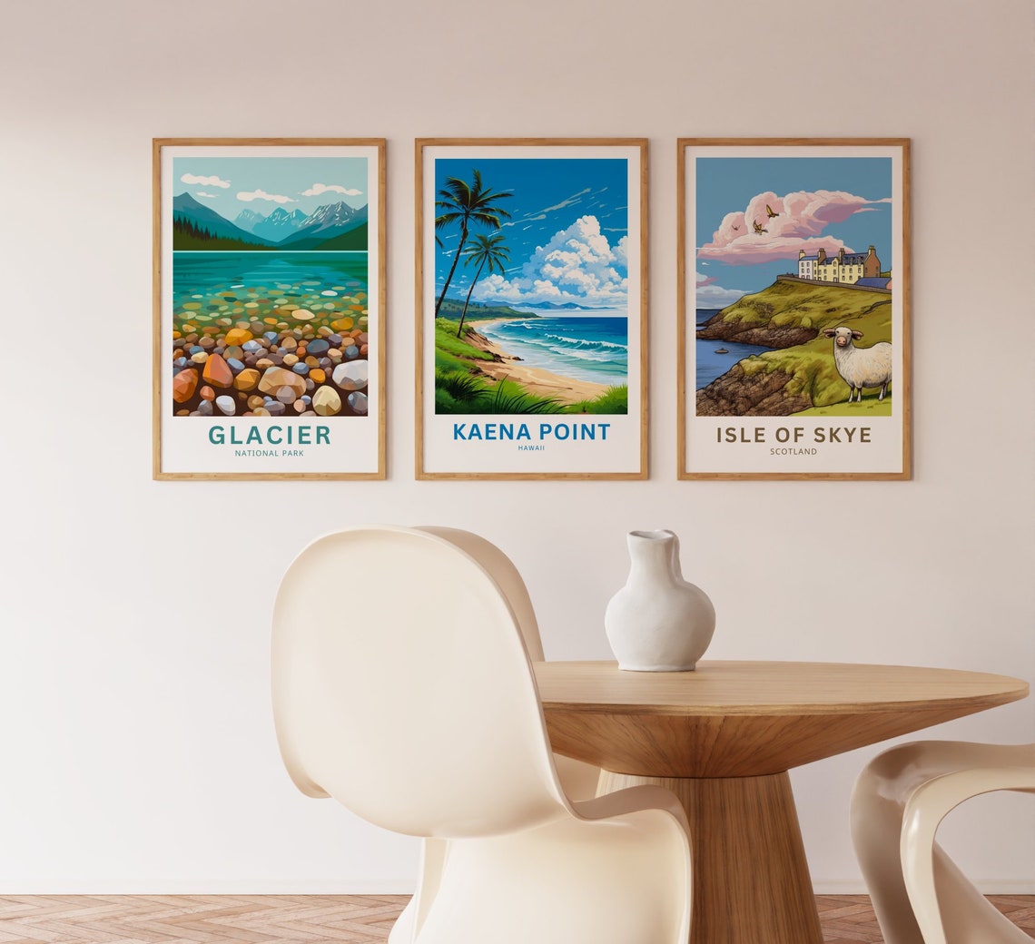Kaena Point Hawaii Customizable Tropical Beach Travel Poster Artwork - Image 3