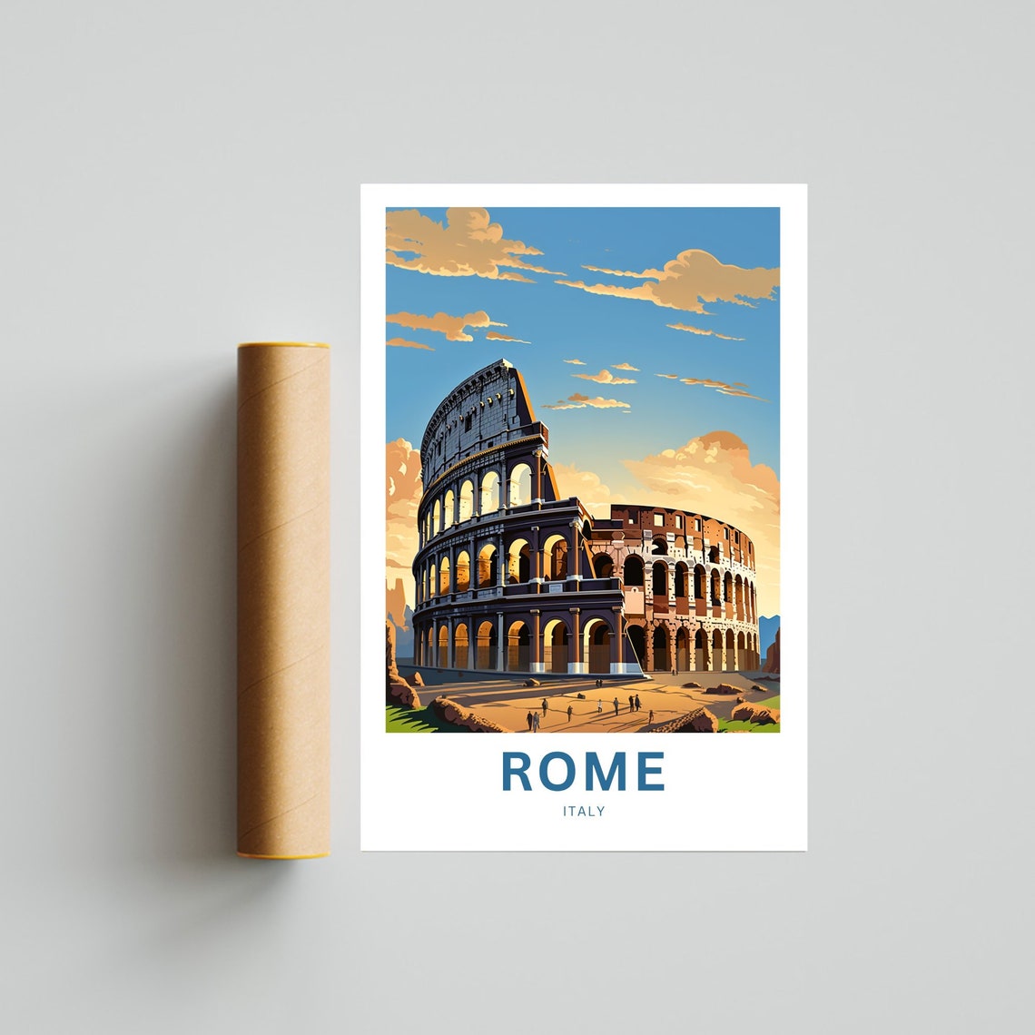 Rome Italy Colosseum Sunset Ancient Landmark Vintage Travel Poster - Image 4